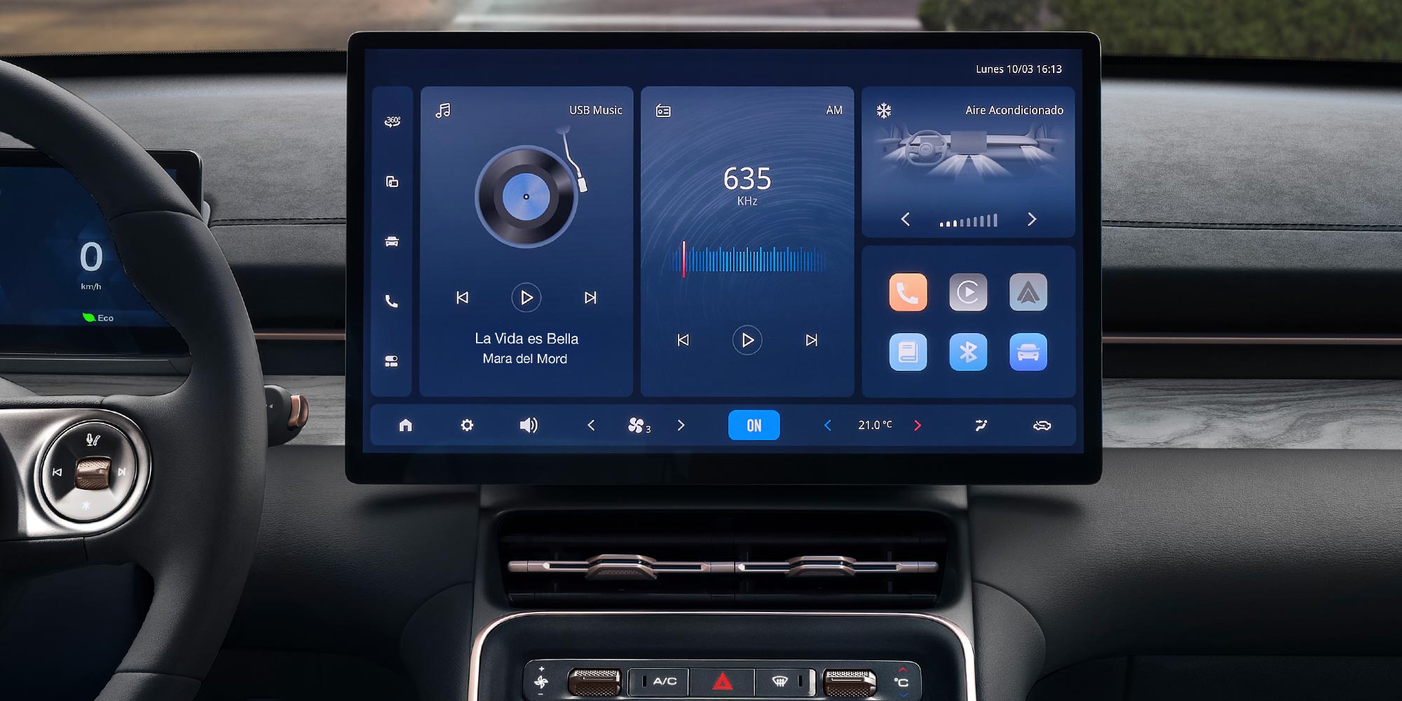 Pantalla digital central de la Chevrolet Captiva EV
